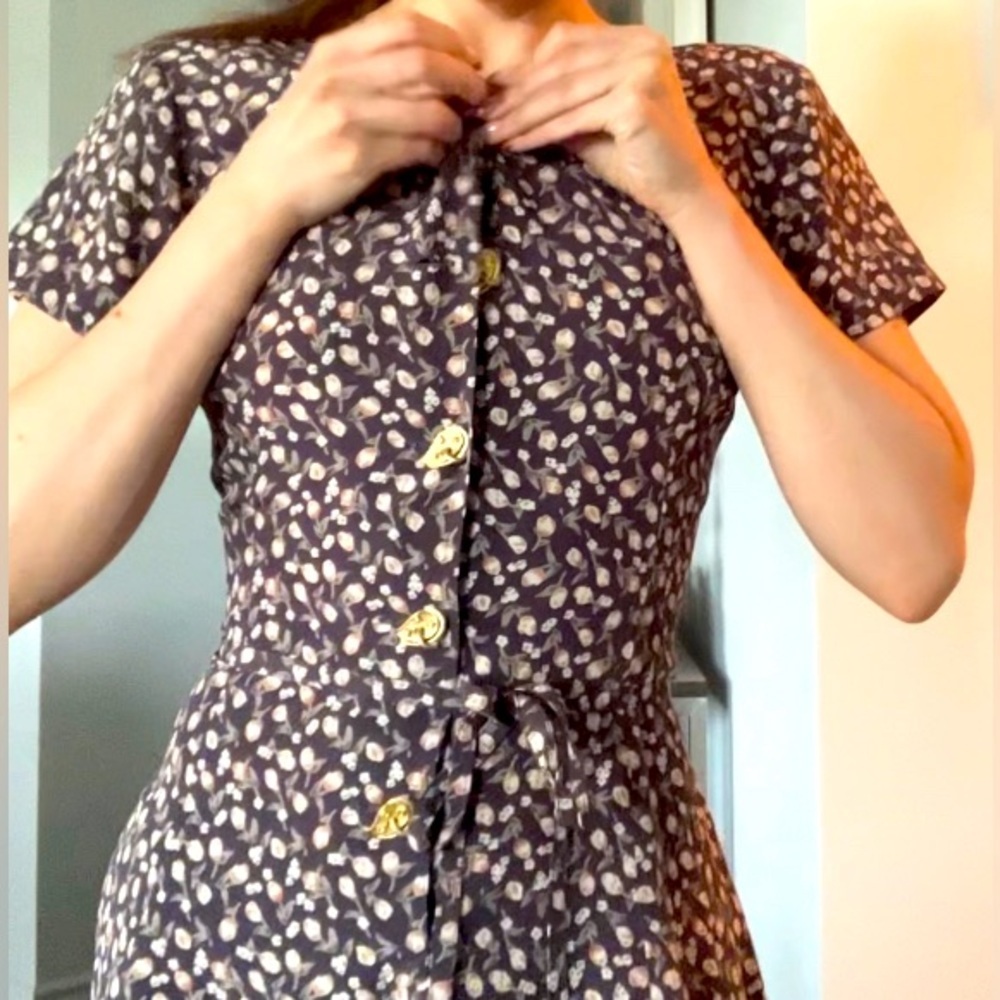 Vintage floral mini dress - Picture 4 of 13